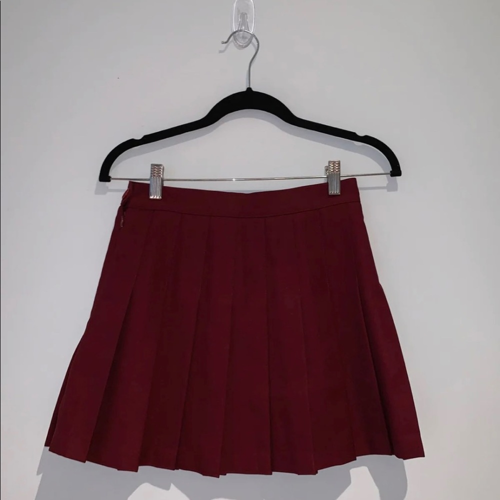 American Apparel Burgundy Tennis Skirt